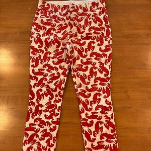 Anthropologie Skinny Ankle Crop Lobster Pants